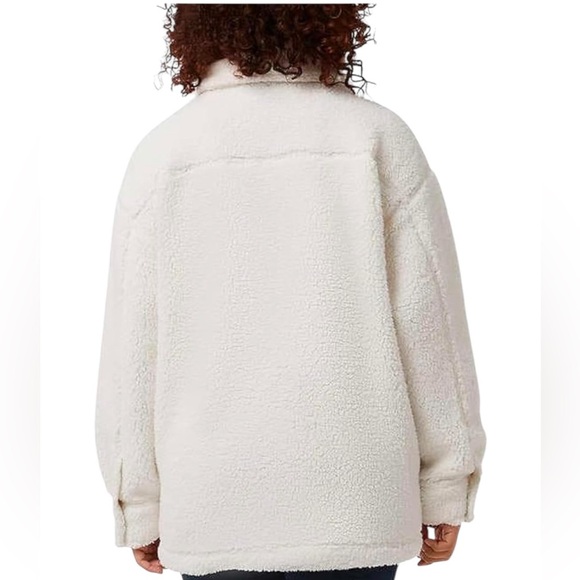 32 Degrees Heat Cozy Fleece Shirt Jacket Women’s M/L Cream Soft Oversized NWT - Picture 2 of 11